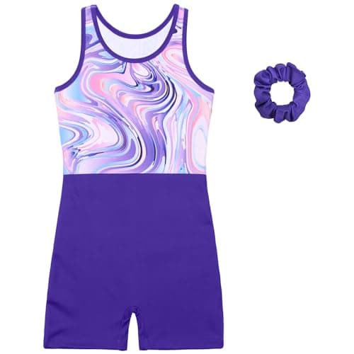 Gymnastics Leotards for Girls With Shorts Biketards Unitards Tumbing Ballet Dance Outfit 4-13Years