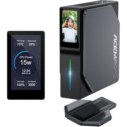 ACEMAGIC N97 S1 Mini PC Computer with DIY LCD Screen, 16GB DDR4 512GB M.2 SSD Mini Tower PC, WiFi 6/BT 4.2/4K UHD/Dual LAN