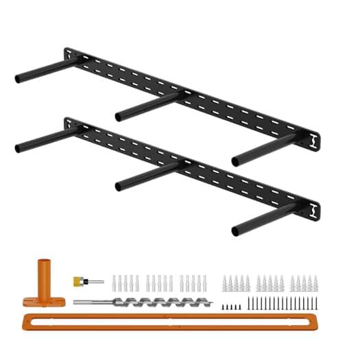 2pcs Floating Shelf Hardware Heavy Duty Hidden Shelf Brackets Support,Wall Mounting Invisible Floating Shelves Bracket with Jig (28" x 8" x 1.5")