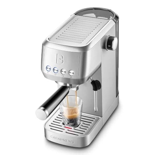 CASABREWS 3700 Essential Stainless Steel Espresso Machine with Steam Wand | 20-Bar Italian Pump, Powerful Steam Wand, 43.9oz Removable Water Tank,