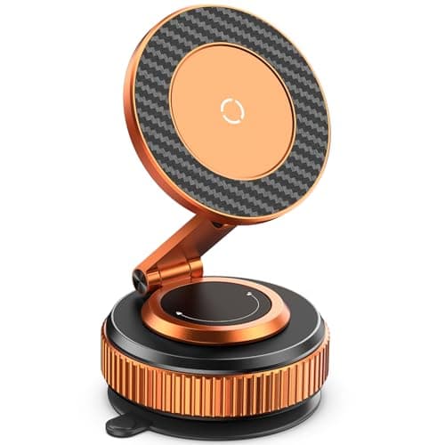 Jononser Magnetic Car Phone Mount,Zinc Alloy Foldable Holder with Strong Nano-Gel Adhesion & N52 Magnet, 360° Adjustable Dashboard/Windshield Phone