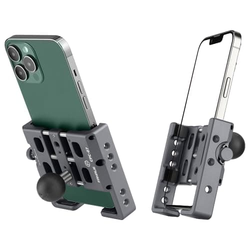 FANAUE Aluminum Phone Holder with 1" Ball Head Adapter Compatible with RAM mounts B Size Double Socket arm (CPC-07)