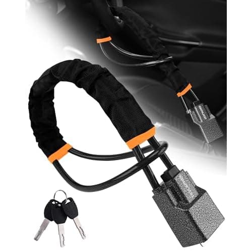 Tevlaphee Steering Wheel Lock Seat Belt Lock Universal Anti Theft Car Device Car Lock Car Theft Prevention with 3 Keys for Car Security Fit Most