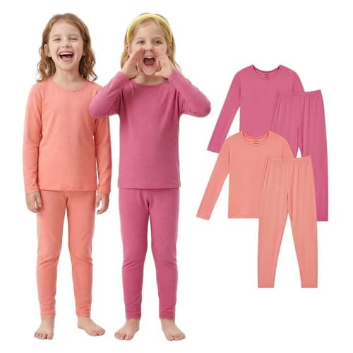 PurComfy Bamboo Viscose Long Sleeve Toddler Pajama Set, Boys Girls, 4-Piece | Breathable Comfort Bamboo PJs, Toddler Long Sleeve Pajama Set