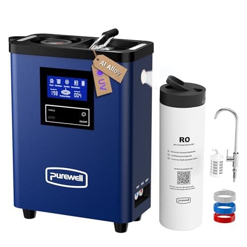 Purewell Portable Electric RO Water Filter System with UV Light,Remove PFAS | 0.0001 Micron Reverse Osmosis Water Purifier for Brackish & High TDS
