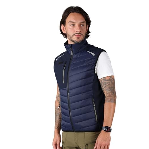 Ellobird Mens Lightweight Puffer Vest Men Work Hiking Casual Winter Cotton Quilted Jacket Workwear