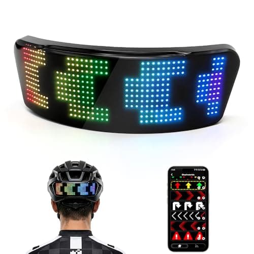 Smart LED Helmet Light APP Control 4-in-1 Motorcycle Bike Rear Light | Auto Speedometer, Turn Signals, Brake Light, Programmable Display, HD RGB LEDs,