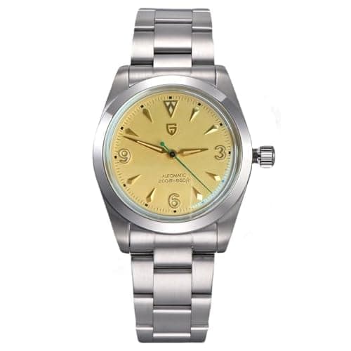 CEYADG Pagani Design Automatic Watches for Men and Women, 36mm Stainless Steel Men’s Wristwatch, Sapphire Mechanical Watches, NH35A Movement Gold