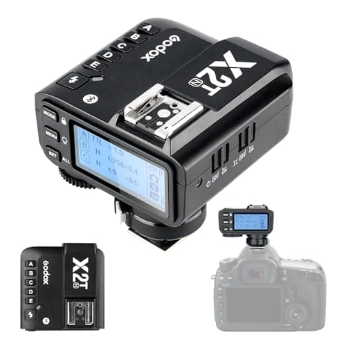 Godox X2T-N TTL Wireless Flash Trigger for Nikon - 2.4G 100m Range, 1/8000s HSS, with Hot Shoe for Flash Connection, 5 Groups & 32 Channels, Bluetooth