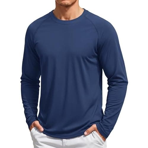 TACVASEN Men's Long Sleeve Shirts UPF 50+ Sun Protection Dry Fit Shirt Lightweight Workout Athletic T-Shirt Rash Guard