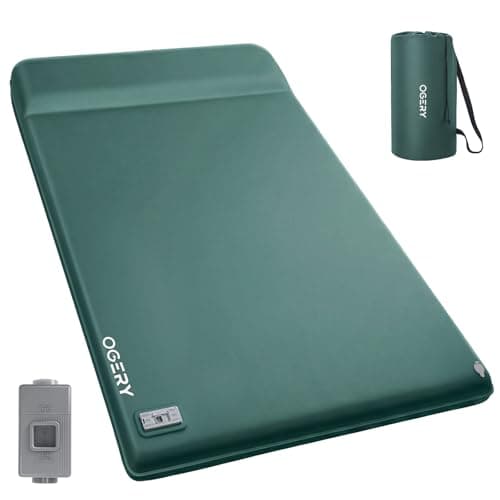OGERY Self Inflating Sleeping Pad with Electric Pump, Memory Foam | 3.15 in Thick, Built-in Pillow, 4 Season, Tent Camping, Car Camping, RV, Quiet