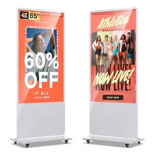 MWE 65 Inch 4K Digital Signage Display Kiosk, Indoor Floor Standing Advertising Display Poster, LCD Commercial Display with Auto Media Player, Android