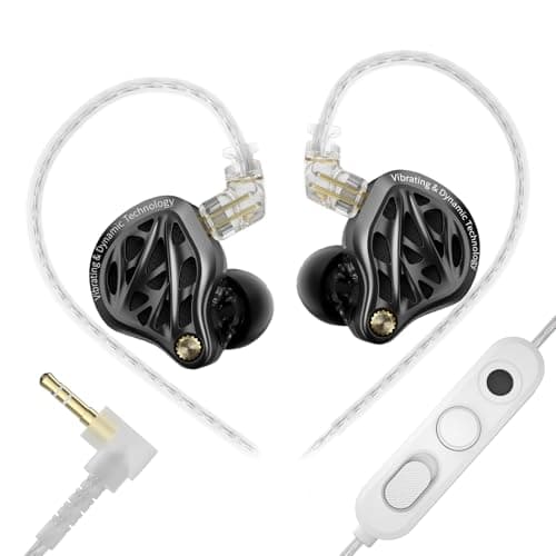 KZ Vibe X in Ear Monitor, HiFi IEM Earbuds | 2DD with Haptic Bass Vibrations, Sound Isolating, Wired Earbuds for Musician, Stage Monitoring &
