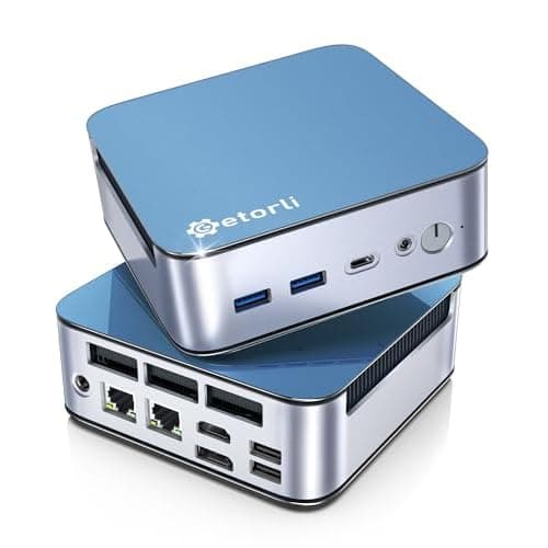 Getorli Mini PC AMD Ryzen 5 6600H (6C/12T, Max 4.5 GHz) Small Desktop Computer 16GB LP DDR5 RAM 512GB SSD Compact PCs Prebuilt OS 4K HDMI DP WiFi 6
