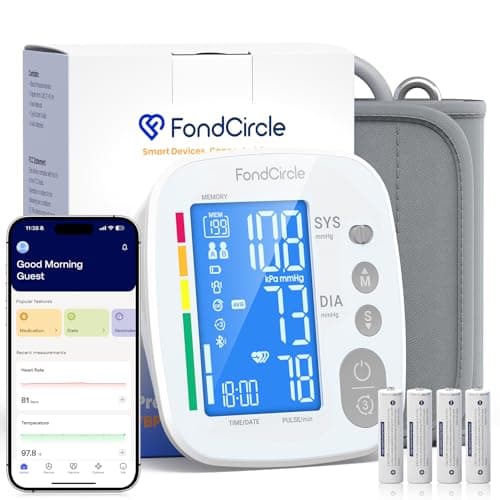 Automatic Digital Upper Arm Blood Pressure Monitor for Home Use | Bluetooth sync, 8.6-17.7" adjustable cuff, 2×199 memory, large LCD display for home
