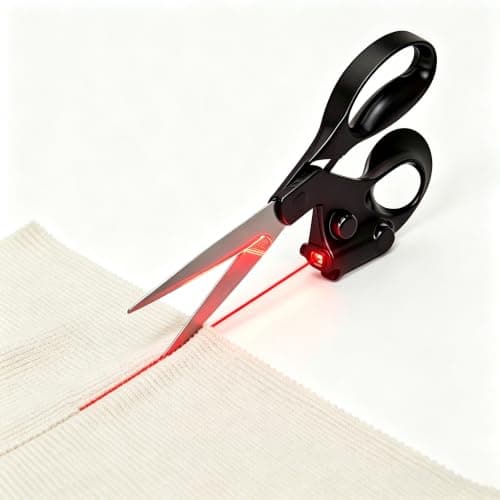 Laser Scissors for Fabric Cutting with Infrared Guide, Professional Sewing Scissors for Tailoring and Quilting, Ultra Sharp Straight Cut Fabric