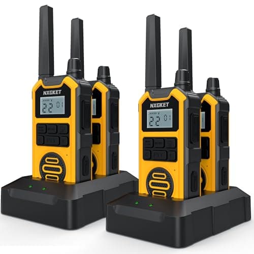 NXGKET Heavy Duty Walkie Talkies Adults, Long Range Two Way Radios, IP67 Waterproof, 2M Drop Proof, NOAA, Rechargeable, Dual PTT, Type C &Dock