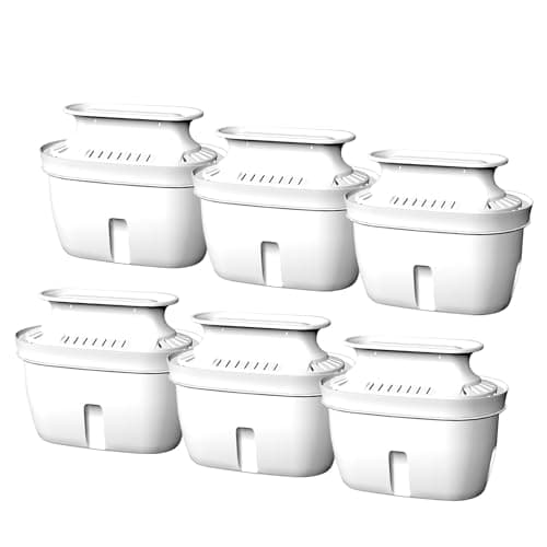 Replacement Filters for All Vortopt Water Filtration System Pitcher, Last Up to 3 Months or 200 Gallons (6 Pack)