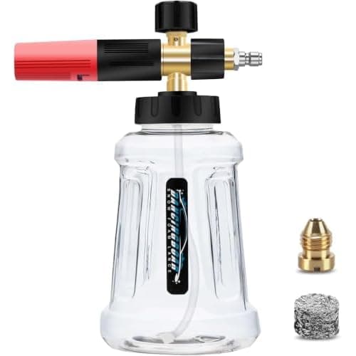 DANCING BOAR Wide Mouth Foam Cannon, Additional 1.1mm Orifice Nozzle | Adjustable Soap cannon with 1/4" Quick Connector, Foam Cannon for Pressure