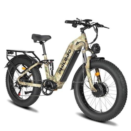 5000w Dual Motor E-Bike 60V Electric Bike for Adults,45 MiIe P-Hour Full Suspension Hydraulic Disc Brakes EBike,26/24x4 Fat Tires Mountain Bikes for