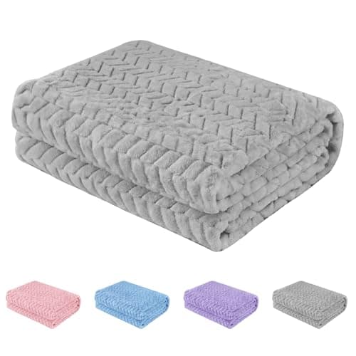 Baby Blanket Flannel, Cozy Throw Blankets for Newborn Infant and Toddler, Super Soft and Warm Receiving Baby Blanket for Crib Stroller (Grey 2532")