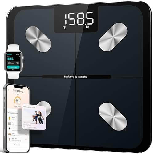 Etekcity Smart Scale for Body Weight, Body Fat and BMI, FSA Eligible | HSA Eligible, Bathroom Scale with Muscle Mass, Accurate Bluetooth App Sync, LED