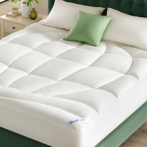 BEDLORE King Mattress Topper, Thick Tencel™ Blend Pillow Top Mattress Pad, Soft and Breathable Mattress Cover for Back Pain Relief, Deep Pocket