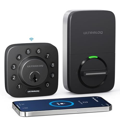 ULTRALOQ U-Bolt WiFi Smart Lock with Door Sensor, App Remote Access | Built in Wi-Fi Deadbolt Smart Locks for Front Door with App, Auto-Lock, Auto