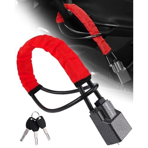 Tevlaphee Steering Wheel Lock Seat Belt Lock Universal Anti Theft Car Device Car Lock Car Theft Prevention with 3 Keys for Car Security Fit Most