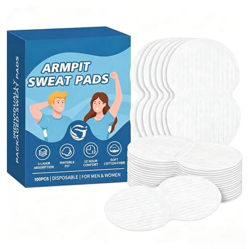 100 Pack Underarm Sweat Pads for Men Women – Invisible Armpit Sweat Pads, Sweat Absorbing Pads, Zero Sweat Protection – Anti Sweat Guards for