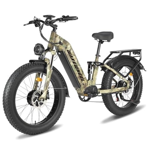 8000W Peak Dual Motor Electric Bike for Adults, 60V 32Ah 45MiIePH 110 Mile Range, 26"/24" Fat Tire Full Suspension Hydraulic Brakes, Off-Road Dirt