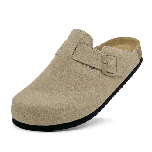 Kids Suede Clogs Boys Girls Sandals Cork Footbed Toddler Slip-on Slippers Indoor Outdoor Cute Sandals Classic Adjustable Buckle