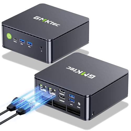 GMKtec Mini PC, G11 AMD Ryzen Embedded R2514 (Beats 4300U/N150), 16GB DDR4 RAM 512GB PCIe M.2 SSD, Business Office Personal Desktop Computer Dual NIC