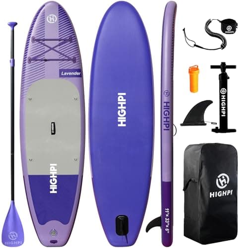 Inflatable Stand-Up Paddle Board: Wide SUP with Full Accessories, Anti-Slip EVA Deck, Paddleboard for Yoga/Surfing/Fishing & More, for Youth & Adults,