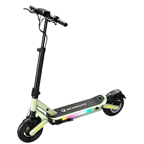 ECOROAD Electric Scooter for Adults, 800W Motor 25MPH & 25-35 Miles Range, 330LBS Load Capacity, Pneumatic Off-Road Tires, APP Control with RGB Lights