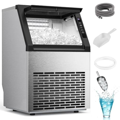 COWSAR Commercial Ice Maker Machine, Self-Cleaning Ice Machine for Home/Bar/Restaurant/Office,80Lbs/24H Freestanding Undercounter Ice Maker with 24Lbs