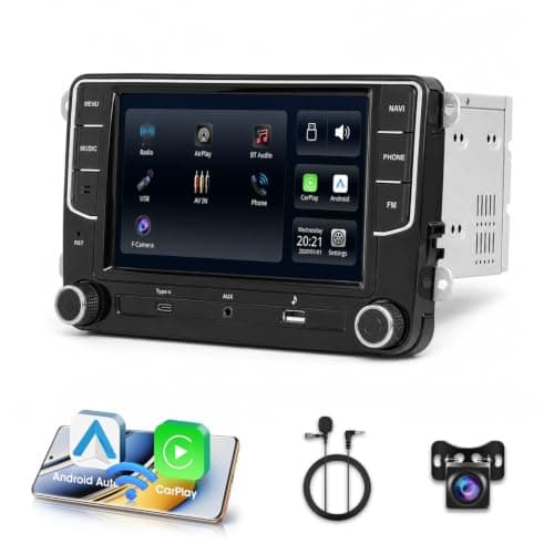 HD 720P 7" Car Stereo Unite for VW, Double Din Radio with Backup Camera | Fits Golf Passat Jetta Tiguan, Seamless OEM-Fit & Style, Support CarPlay &