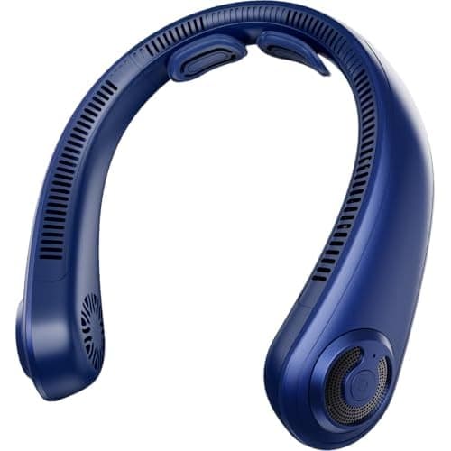 5000mAh Portable Neck Fan, [16H Long Lasting] Bladeless Personal Fan, 5 Speeds Wearable Fan for Neck, Ultra Quiet Rechargeable Cooling Fan for Travel,