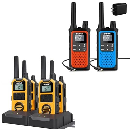 2 in 1 Rechargeable Walkie Talkies Bundle: Long Range & Durable 2-Pack + 4-Pack for Adults with NOAA Weather, Hands-Free Use, LED Flashlight for