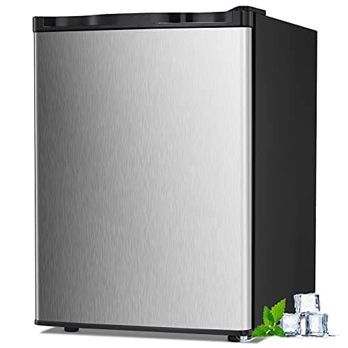 2.1 Cu.ft Small Upright Freezer, Mini Freezer, Silver | Removable Shelves, Adjustable Thermostat, Reversible Door Hinge, Quiet for