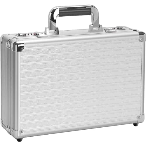 File Organizer Storage Box - 14.2 x 9.4 x 4.5 Inch Medium, Portable Locking Storage Totes with Dual Combination Locks for Passports, Medications and