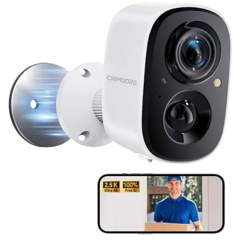 2.5K Wireless Home Security Cameras, Outdoor WiFi Non-Subscription AI Person Detection, 4MP Color Night Vision, Full Duplex 2-Way Audio, IP66
