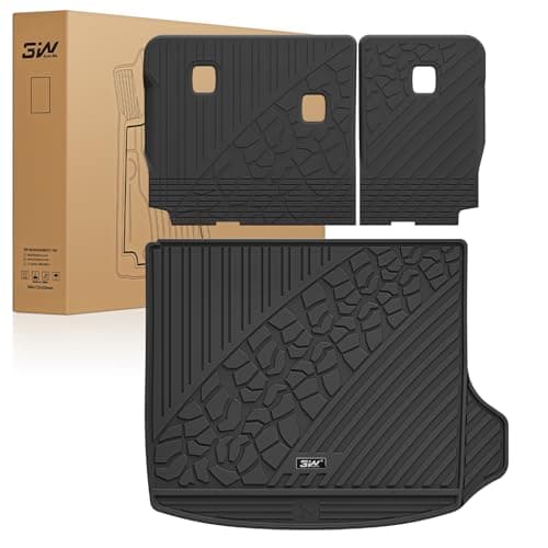 3W Cargo Mat & Backrest Mats for 2022-2025 2026 Jeep Grand Cherokee Accessories, Full Coverage All Weather Trunk Cargo Liner with Backrest Protectors