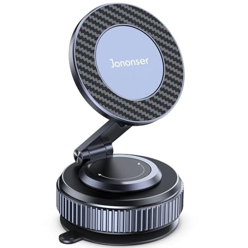 Jononser Suction Phone Mount for Car Dashboard/Windshield - 360°Adjustable Magnetic Phone Holder for Car, Foldable Car Phone Holder for iPhone