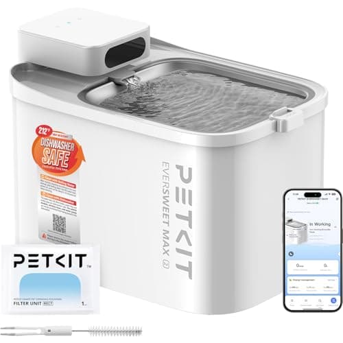 PETKIT EVERSWEET MAX 2 Cat Water Fountain Dishwasher Safe, Cordless | Automatic Cat Fountain with Motion Sensor, 101 oz/3L Pet Fountain for Cats