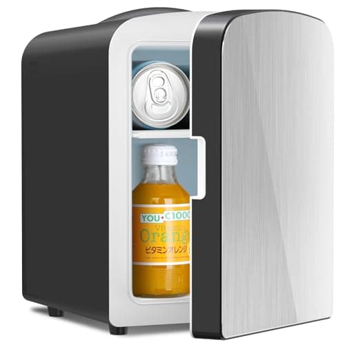 Antarctic Star Compact Refrigerator, Portable Mini Fridge, Skin Care 4L Capacity/6 Cans, for Bedroom, Car, Office & Dorm, Small Cooler for Cosmetics,