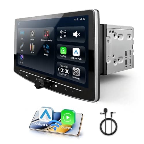 HD 720P Display 10.1" Large Touchscreen Car Stereo - Universal Double Din | Seamless OEM-Fit & Style, Support CarPlay& Android Auto, Backup Camera &