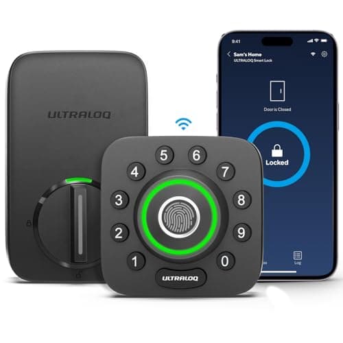 ULTRALOQ U-Bolt Pro WiFi Smart Lock with Door Sensor, App Remote Control | Built in Wi-Fi Deadbolt Smart Locks for Front Door with Fingerprint ID,