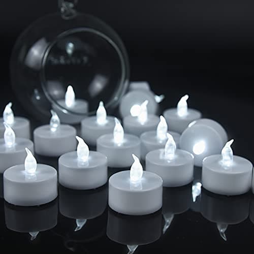 YIWER 12pcs LED Tea Lights, Flameless Tealight Candles Battery Operated Flickering Candle 200 Hours Long Lasting Electric Fake Tea Lights Decor for