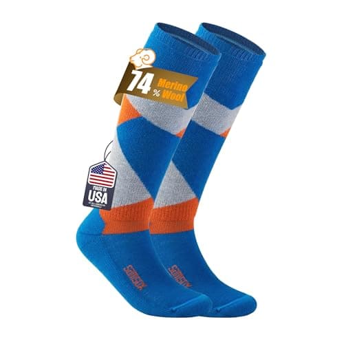 SAMSOX Merino Wool Ski & Snowboard Socks, Made in USA, 74% Merino Wool, Midweight Full Cushion Ski Socks for Men & Women